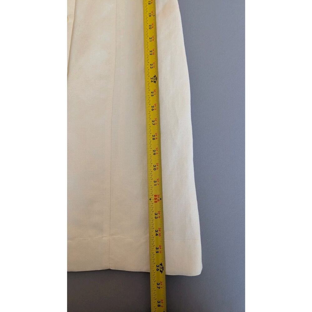 Lacoste Cream Sleeveless Shirt Dress Sz 10 Linen Button Front Coastal Travel - Picture 5 of 7